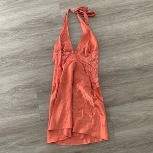 Coral slip dress